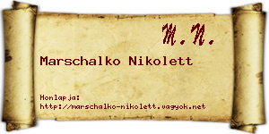 Marschalko Nikolett névjegykártya